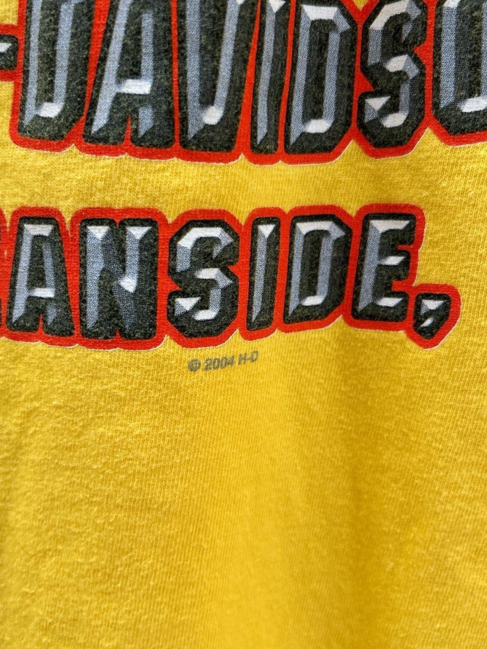 Vintage 2004 Harley Davidson Biggs Oceanside CA Yellow T Shirt XL - Picture 6 of 6